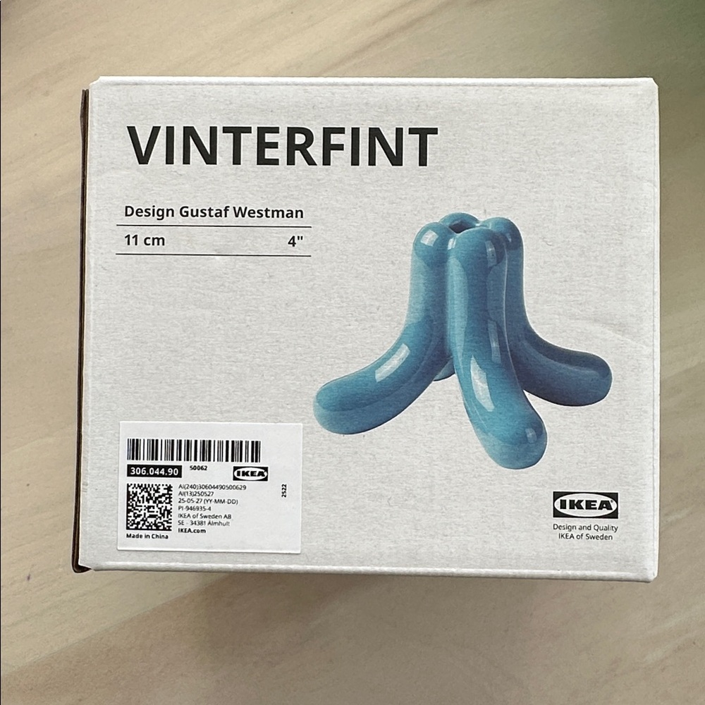 IKEA VINTERFINT Blue candlestick holder